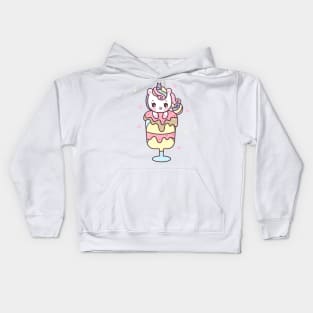 Cute Unicorn cartoon sweet dessert ice cream Pony child vector kawaii animal Kids Hoodie